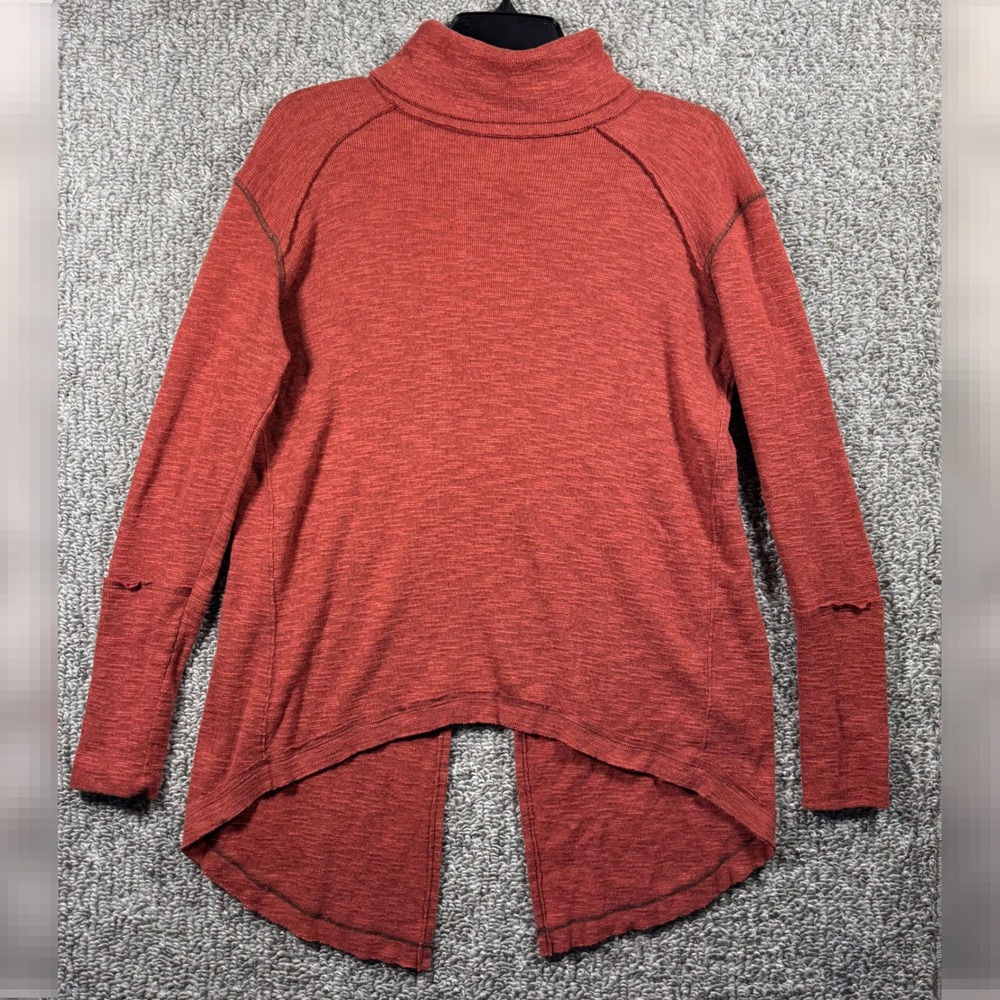 WE THE FREE‎ Split Back Turtleneck Raw Edge Long Sleeve Sweater Sienna Womens S